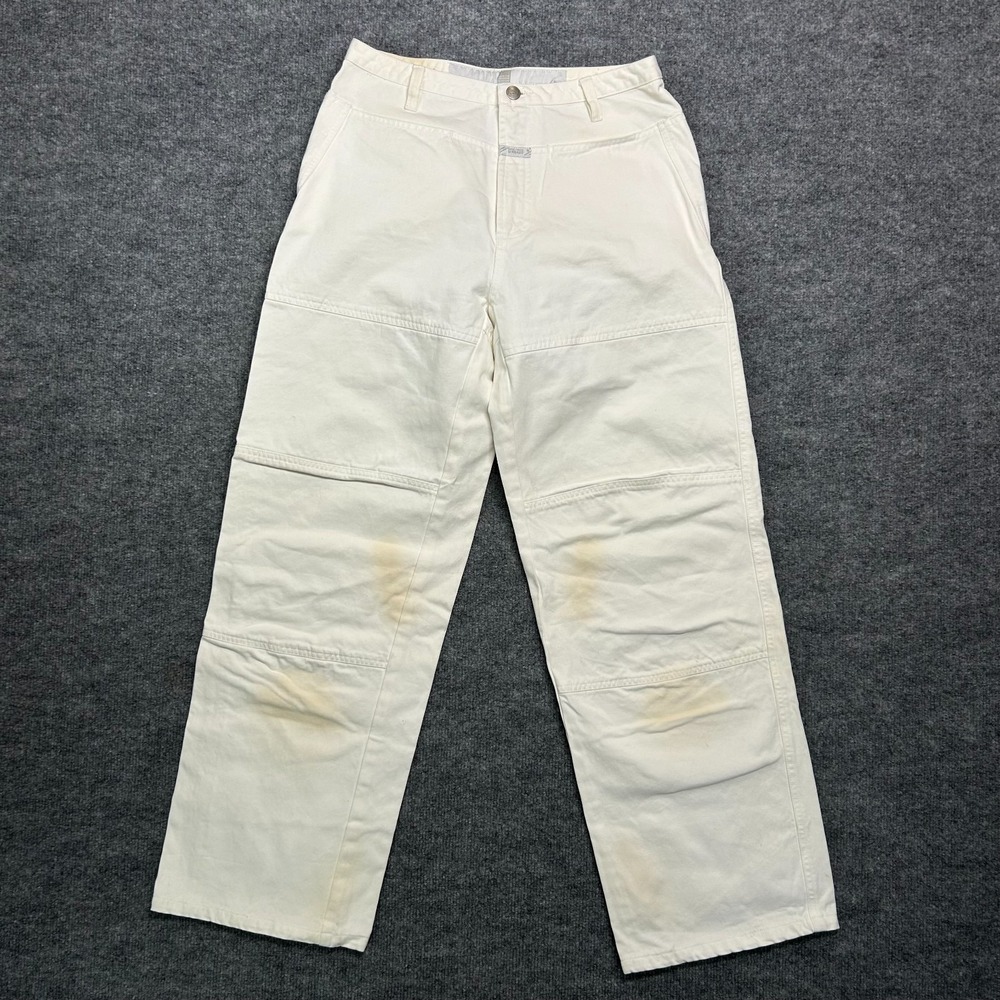 Marithe Francois Girbaud Double Knee‎ Pants Women's 10 Ivory Workwear - 29X30